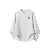 [Round Neck Sweatshirt] Белый Фотиния Серый (Текстурированный Готический Логотип на груди)