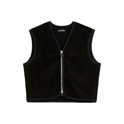 OUR LEGACY Темно-коричневые мужские жилеты