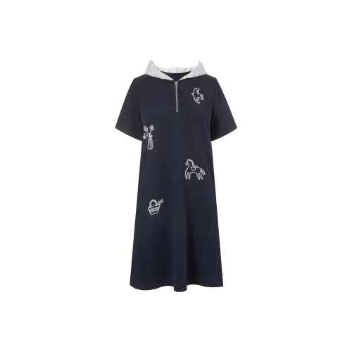 MSSHE Короткий рукав Платье Женское