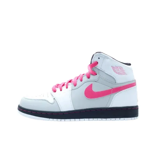 Jordan Air Jordan 1 MID Топ Детские Баскетбольные Кроссовки Белый Подростки