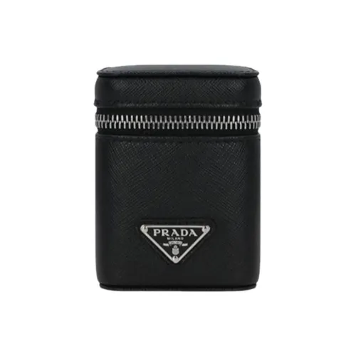 PRADA Нейлоновый клатч унисекс черного цвета