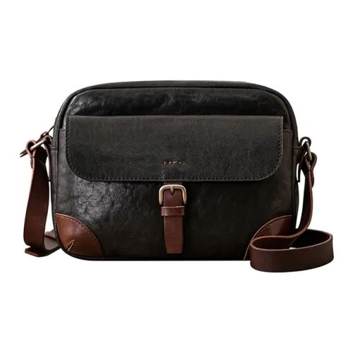 Back Step Сумка через плечо из коровьей кожи стандартная мужская черная