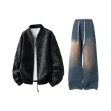 Чёрный топ + кибер зелёные штаны