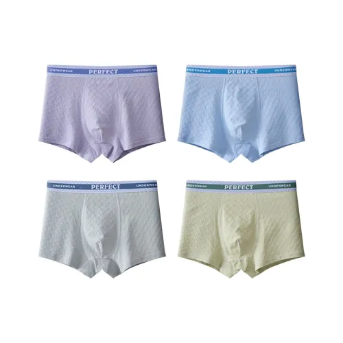 Хлопок 4 пачки Светло-фиолетовый + Светло-серый + Светло-синий + Светло-зеленый Kids Трусы