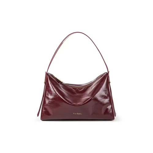 PIERRE CARDIN Тело Коровья Кожа Один Плечо Сумка-тоут Стандартная Женская Черный Бургунди