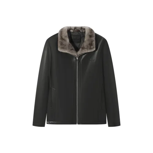 Seven Черные Мужские Кожаные Куртки