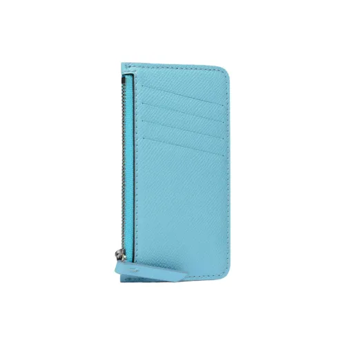 Maison Margiela Small Grain Телячья кожа And Гладкий Телячья кожа Кошелек Женские Светло-синий