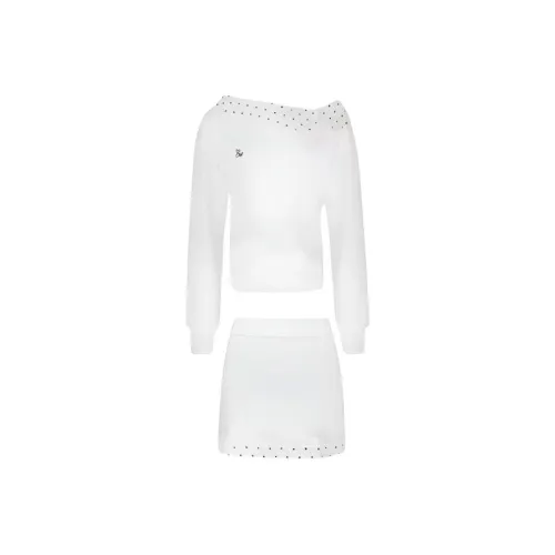 TIBINB Белый Женские Комплекты с Юбкой