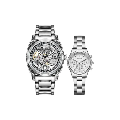 Zero Scale Кварцевый Автоматический Механический Механизм Металлический Ремешок Часы Унисекс Циферблат с Отложным Дизайном