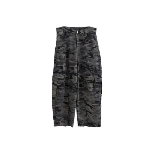 LOWEAR Серый CAMO Cargo Широкие Брюки Карго Женские