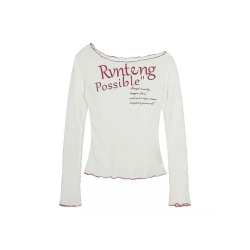 EMDPN Длинный рукав Т-рубашка Топ Женские