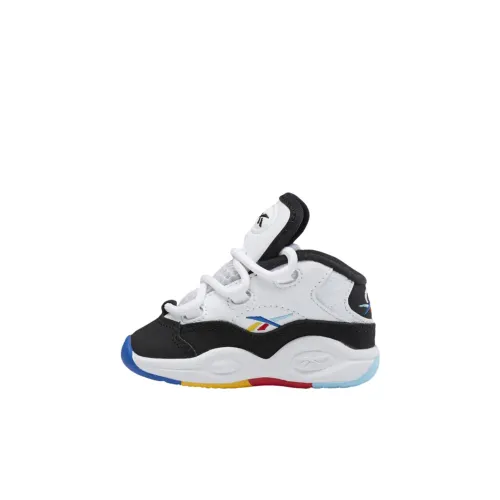 Reebok Question Mid Топ Обувь для малышей Белый черный Infant And Toddler