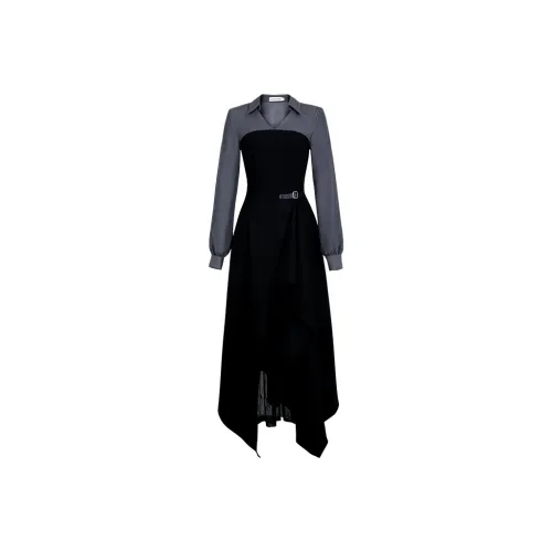 Matsumoto Soso Длинное платье с длинными рукавами для женщин