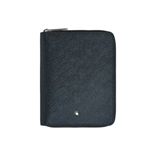 MONTBLANC Full Зернистая кожа коровы Путешествие Мешок для хранения Мужской Чернильно-синий