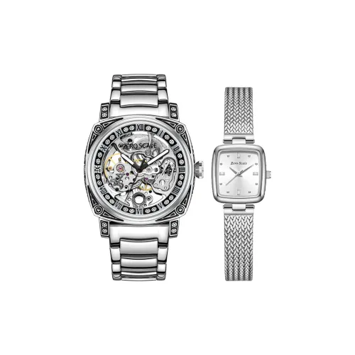 Zero Scale Кварцевый Автоматический Механический Механизм Металлический Ремешок Часы Унисекс Циферблат с Отложным Дизайном