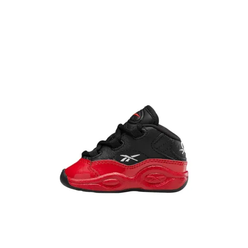 Reebok Question Mid Топ Обувь для малышей Черный Красный Infant And Toddler