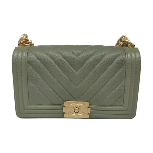 CHANEL LEBOY Коровья кожа Сумка через плечо Женская Зеленая