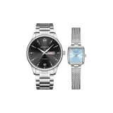 Чёрный Синий Двойной Часы