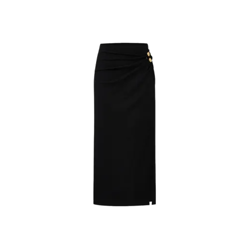 MOCO Повседневный Длинный Юбка Женская Черная