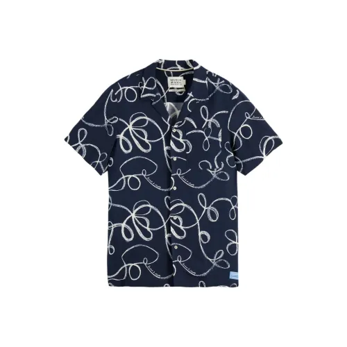 Scotch Soda Морской Синий Мужские Рубашки