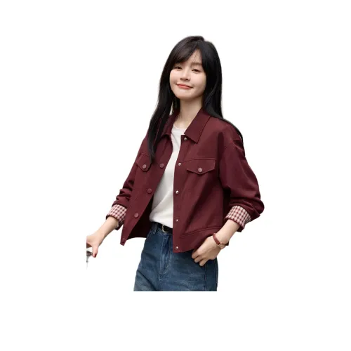 Mo Han Yi Mei Куртки Пальто Женские Red