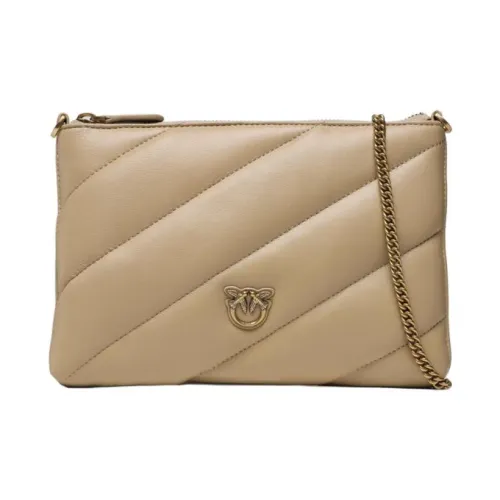 PINKO Sheepskin Crossbody Clutch Women's Light Umber