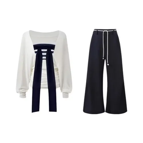 BIFH Без бретелей Топ + COVER UP + Женские Повседневные Брюки Костюмы