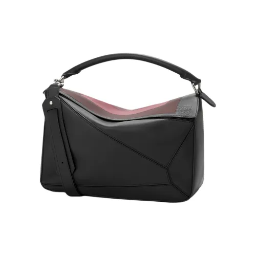 LOEWE Albers Коллаборация Пазл Коровья кожа Сумка через плечо Сумка Мужская Черная