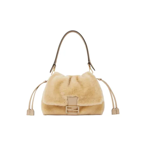FENDI Baguette Shearling Bag Medium Women's Beige