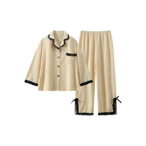 WANANNI Овсяная кожа Женские Пижамные комплекты