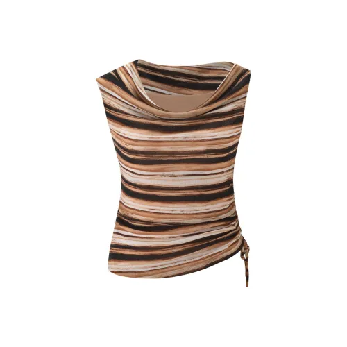 Tiger Mist Коричневый Полосы Женские T-рубашки