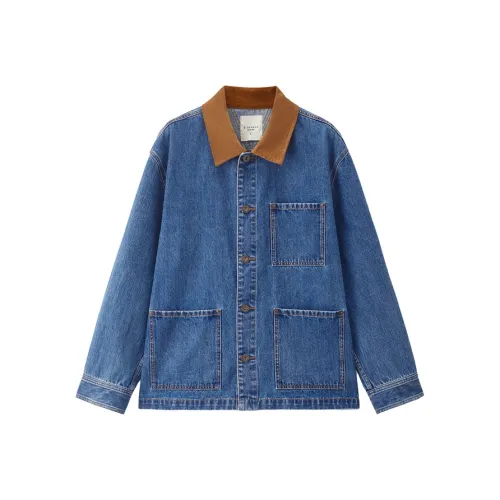 Giordano 62 Medium Blue Men's Denim Jackets Giordano 62 Средне-голубой Мужские Джинсовые Куртки