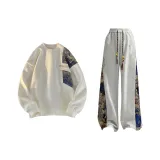 Комплект одежды - Бежевый свитшот + Серые штаны