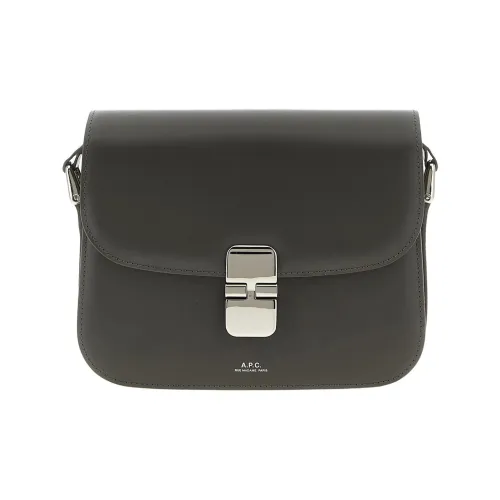 A.P.C Grace Коровья кожа Сумка через плечо Маленькая Женская Серый