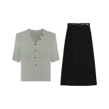 Мерцание Зеленый Топ + Черный Маг Юбка