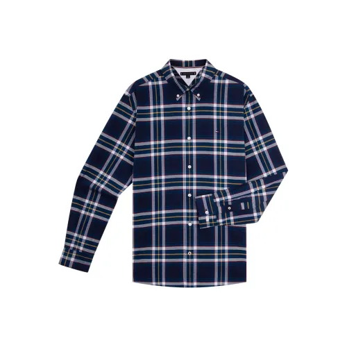 Tommy Hilfiger Темно-синяя клетка DCC Мужская рубашка