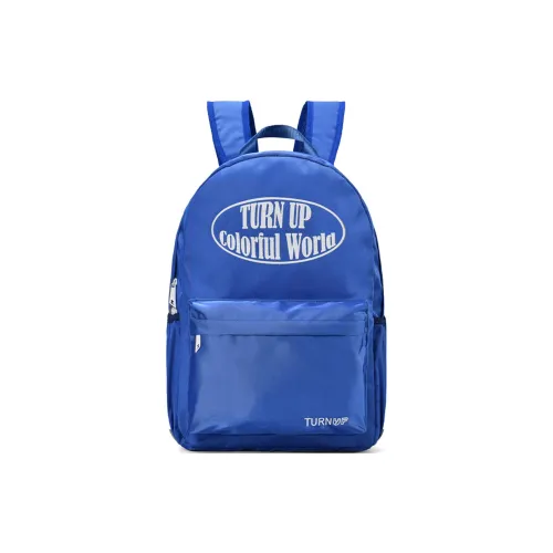 TURN UP Промытый Нейлон Рюкзак Стандартный Унисекс Синий Церулеан