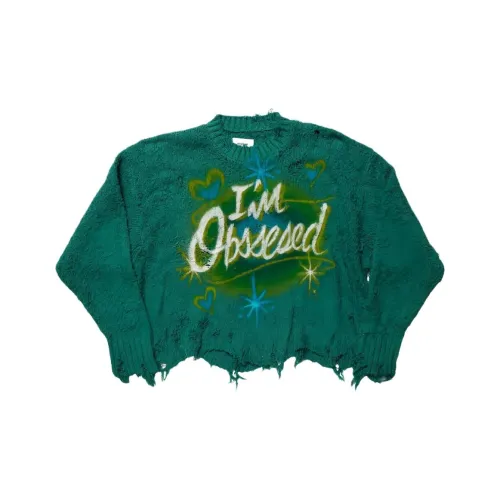 Doublet Спрей Разрисованный Printed Свитер с Обнажёнными Краями Мужской