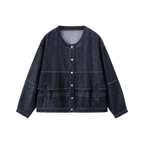 MJ Темно-синий женский джинсовые куртки