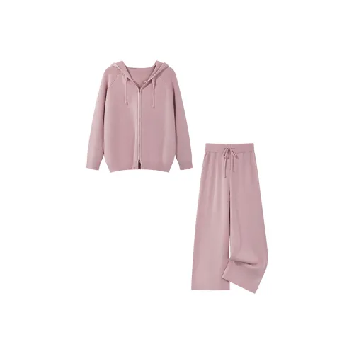 POWXV Розовый Спортивный костюм с толстовкой для женщин