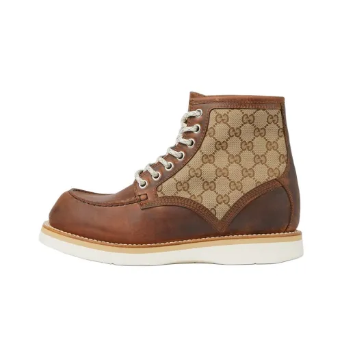 GUCCI Короткий Мартин Ботин Мужской Коричневый