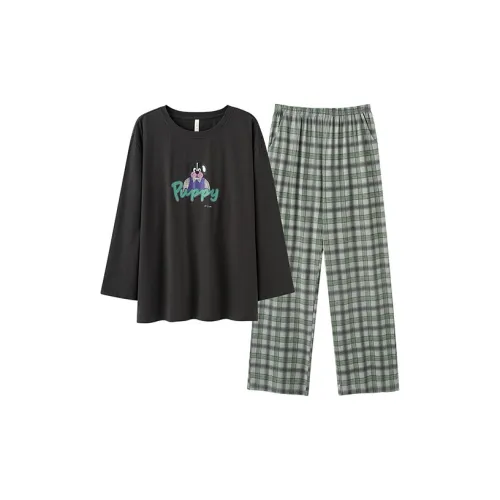 QINJING Серый Женский Пижамный Комплект