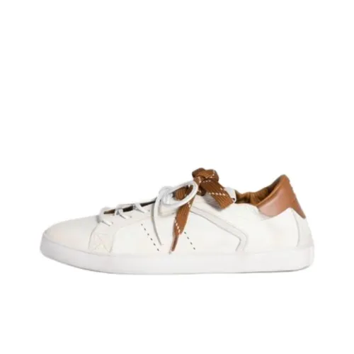 MIU MIU Ruches Низкие Кроссовки для скейтбординга Женские Белые Коричневые