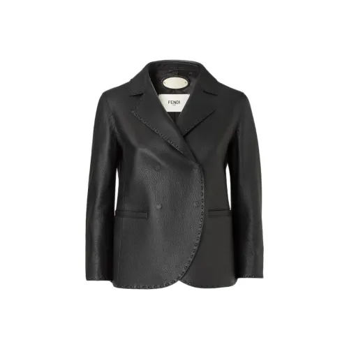 FENDI FW25 Кожа Куртка Женская