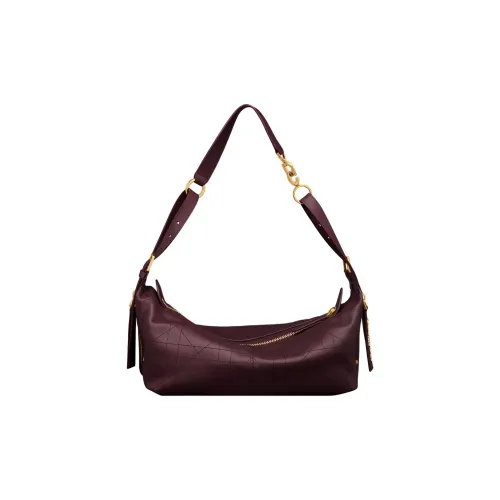 DIOR D Journey Телячья кожа Сумка через плечо Сумка на плечо Средняя Женская Сливовый цвет