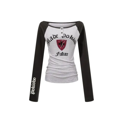 YINLEI Длинный рукав Т-рубашка Женская