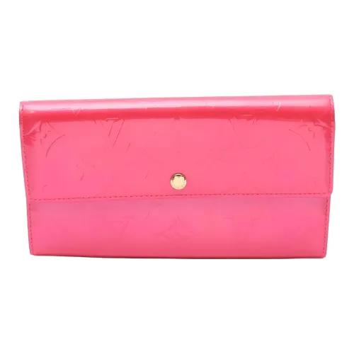 LOUIS VUITTON Лакированная кожа Кошелек Женские Розово-красный