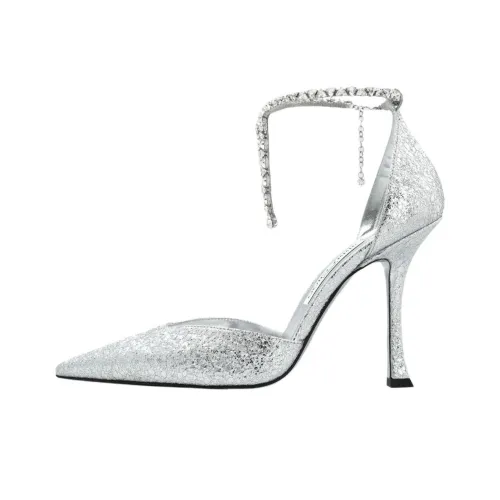 Jimmy Choo Stevie Низкий каблук Высокие каблуки 11 см Женские Серебристый