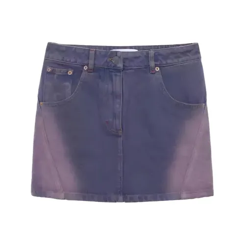 Marine Serre SS25 Джинсовые короткие юбки Женские Фиолетовый