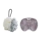 Серо-бежевый, Мочалки и скрабы для тела + Серый, Коврик для ног